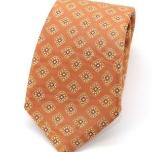 Kiton Orange Brown Green Ivory Necktie Russo Uomo